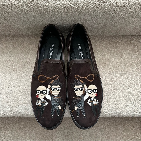 New with box Dolce Gabbana Mens Suede Slip-on Shoes Size US 9.5 EU 42 - Picture 7 of 8